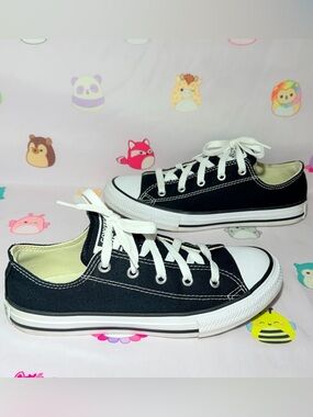 Converse All Star Kids Black Low Top Sneakers Size 3 Youth